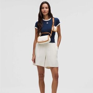 NWOT Lululemon Canvas Mini Bag In Natural / Chestnut Brown